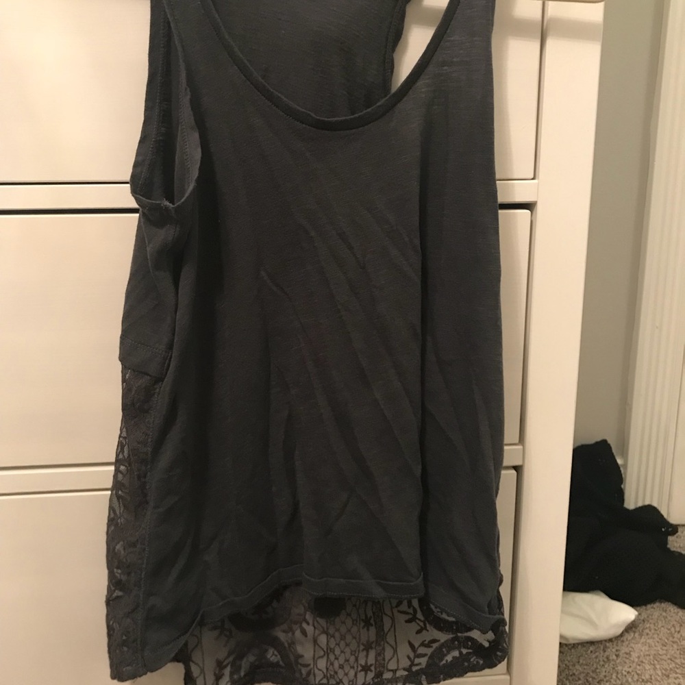 Tank with lace detailing on back